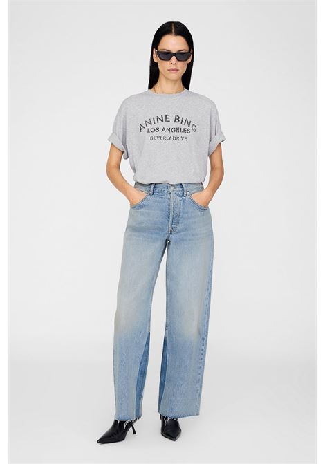 t-shirt cohen los angeles stancil donna grigia ANINE BING | A-08-11519WAGR1